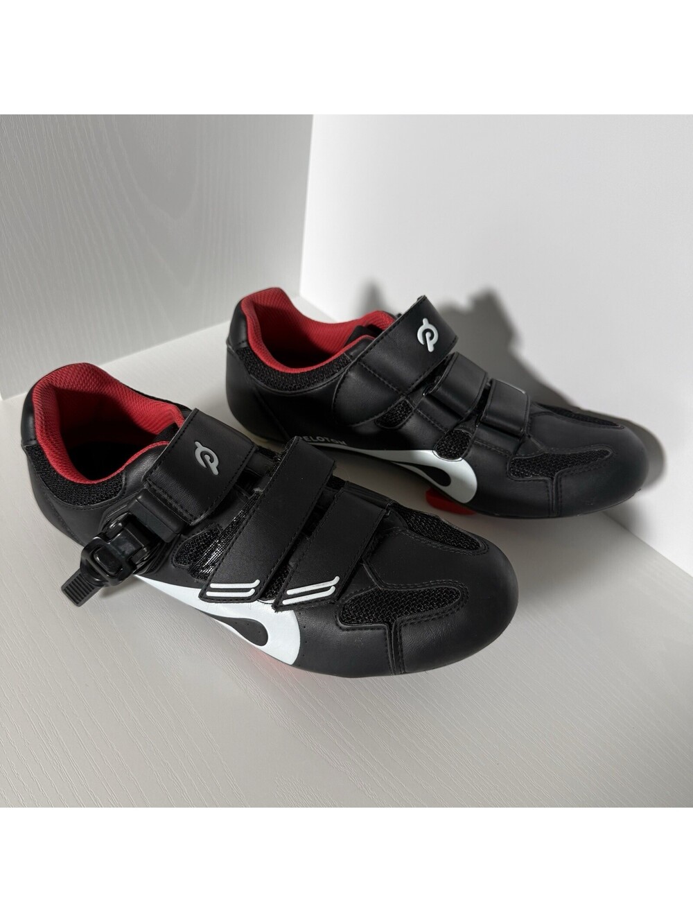 Peloton Cycling Shoes Size 41 Black Red Indoor Spin Bike LOOK Delta Cleats